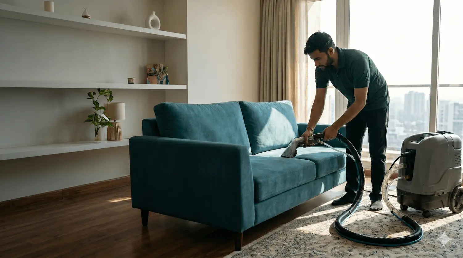 Premium sofa deep cleaning by DryClean Masters Delhi